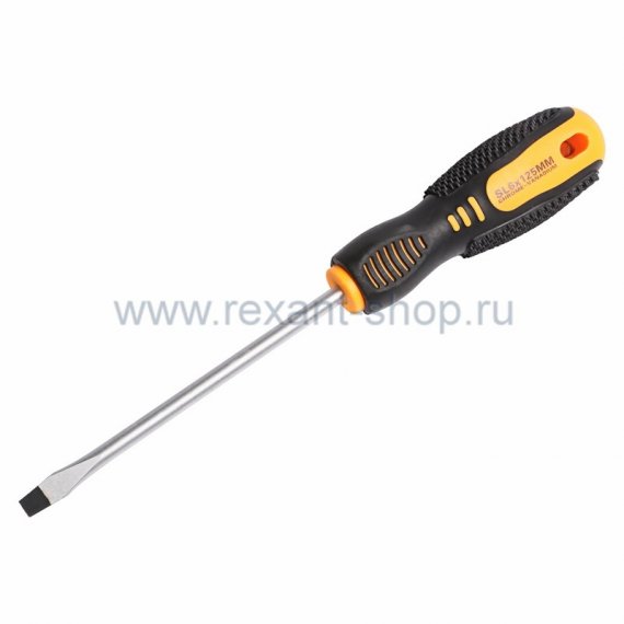 Фотография товара 'Rexant Отвертка SL6 X 125 мм , двухкомпонентная рукоятка 12-4723'
