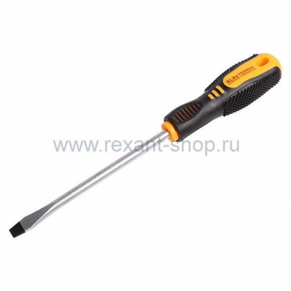 Фотография товара 'Rexant Отвертка SL8 X 150 мм , двухкомпонентная рукоятка 12-4724'