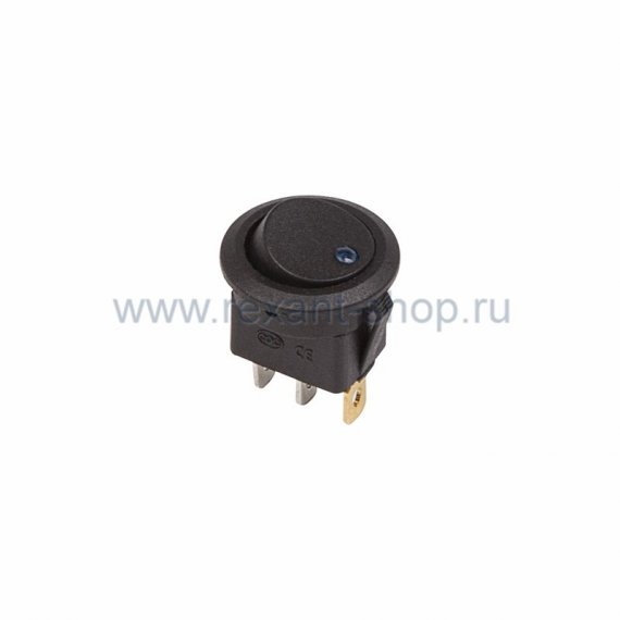 Фотография товара 'Rexant Выключатель клавишный круглый 12V 16А (3с) 36-2581'