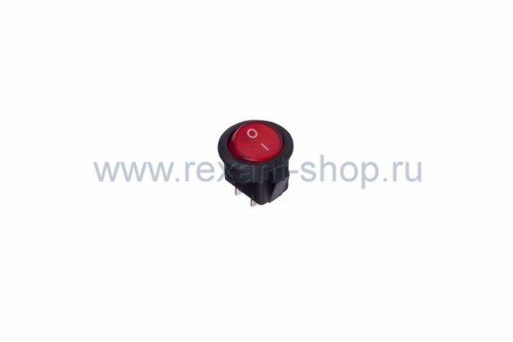 Фотография товара 'Rexant Выключатель клавишный круглый 250V 6А (2с) 36-2511'