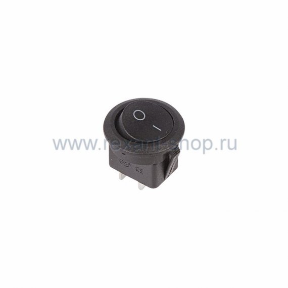 Фотография товара 'Rexant Выключатель клавишный круглый 250V 6А (2с) 36-2550'