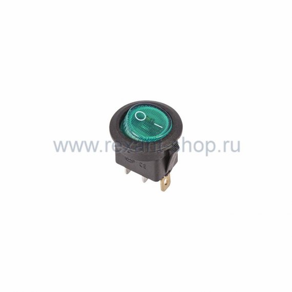 Фотография товара 'Rexant Выключатель клавишный круглый 250V 6А (3с) 36-2573'