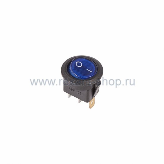 Фотография товара 'Rexant Выключатель клавишный круглый 250V 6А (3с) 36-2571'