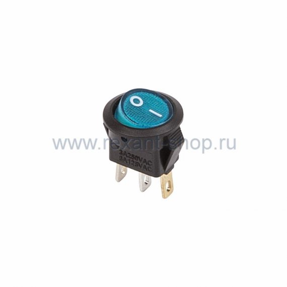 Фотография товара 'Rexant Выключатель клавишный круглый 250V 6А (3с) 36-2531'