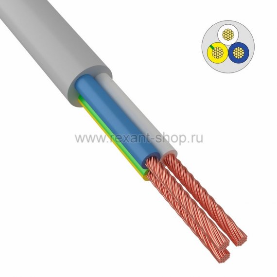 Фотография товара 'Rexant Провод ПВС 3x1,0 мм 01-8044-4'