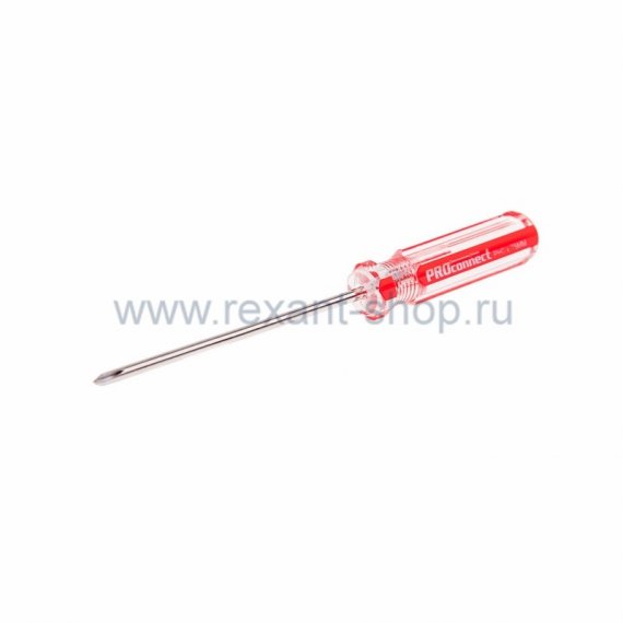 Фотография товара 'Rexant Отвертка крестовая PH0 Х 75 мм, прозрачная рукоятка 12-4736'