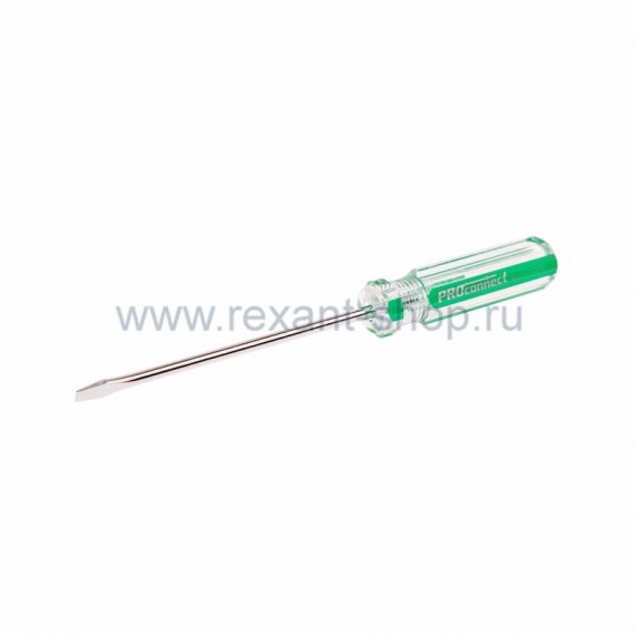 Фотография товара 'Rexant Отвертка шлицевая SL3 Х 75 мм, прозрачная рукоятка 12-4731'