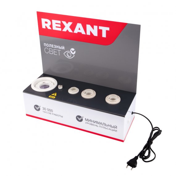 Фотография товара 'Rexant 604-801 Демо-тестер для проверки ламп с цоколями E27, E27, E14, GU5.3'