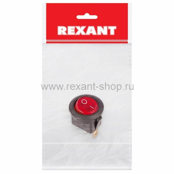 Фотография товара 'Rexant Выключатель клавишный круглый 250V 6А (3с) 36-2570-1'