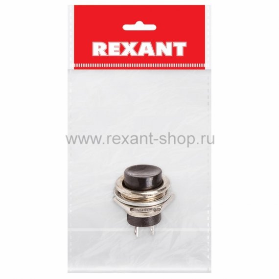 Фотография товара 'Rexant Выключатель-кнопка металл 220V 2А (2с) 36-3350-1'