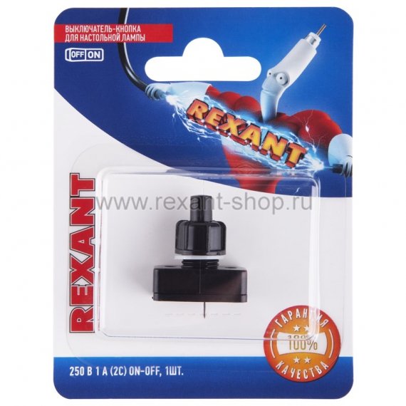 Фотография товара 'Rexant Выключатель-кнопка 250V 1А (2с) 06-0312-A'
