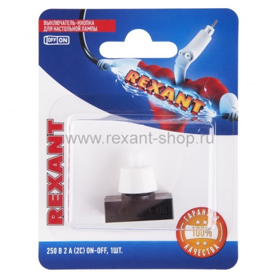 Фотография товара 'Rexant Выключатель-кнопка 250V 2А (2с)  06-0313-A'