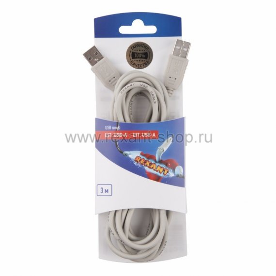 Фотография товара 'Rexant Шнур USB-А, USB-A 3M 06-3153'