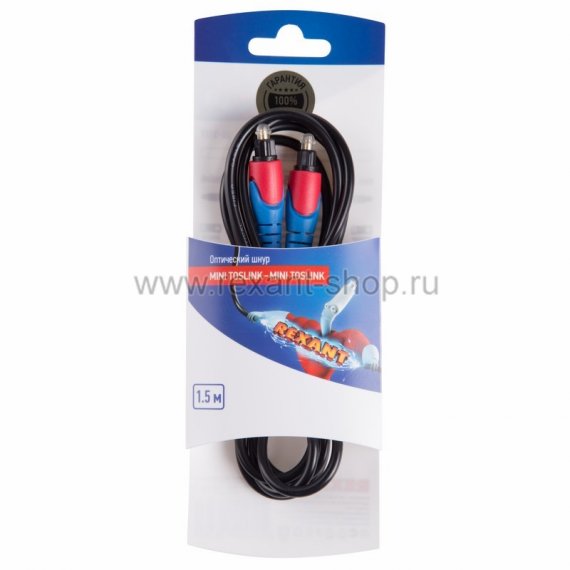 Фотография товара 'Rexant Шнур оптический Toslink 1.5М 06-3129'