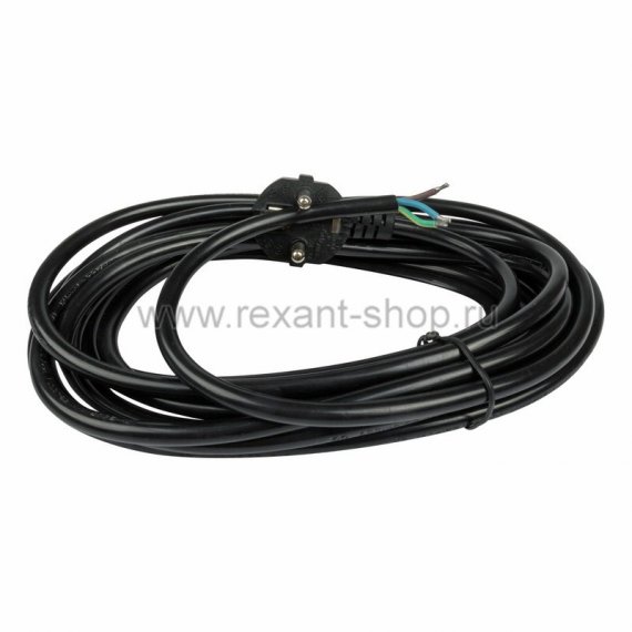Фотография товара 'Rexant Шнур сетевой, евровилка угловая - без розетки 11-1119-9'