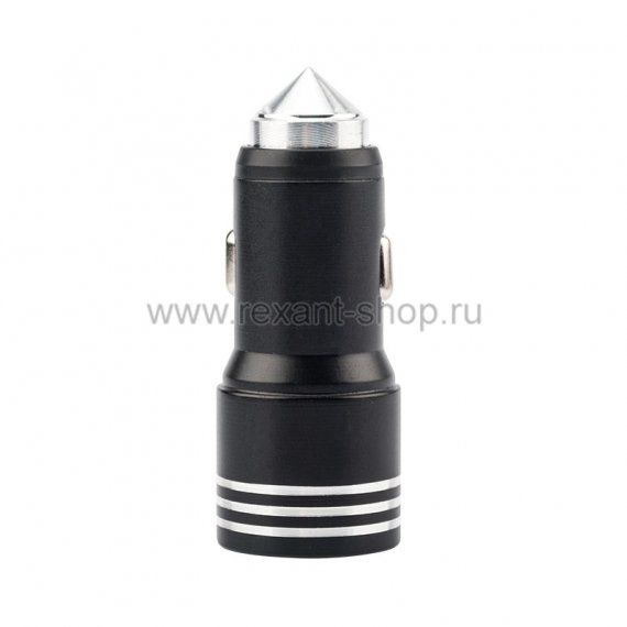 Фотография товара 'Rexant Автозарядка в прикуриватель 2хUSB с молотком 18-1948'