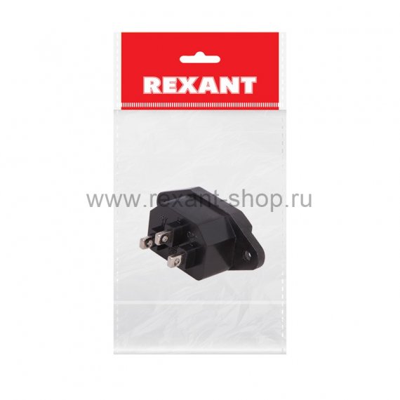 Фотография товара 'Rexant Сетевое гнездо на корпус (пакет БОПП) , 11-0001-9'