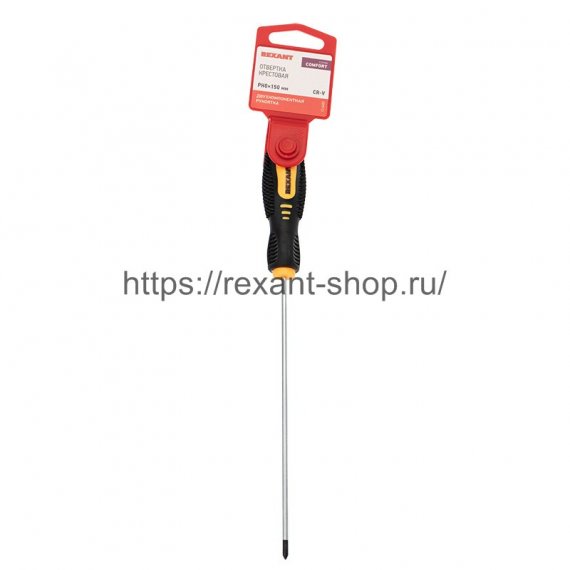 Фотография товара 'Rexant Отвертка крестовая PH 0х150 мм, двухкомпонентная рукоятка, 12-6403'