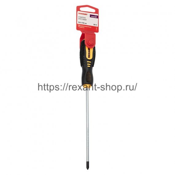 Фотография товара 'Rexant Отвертка крестовая PH 1х150 мм, двухкомпонентная рукоятка, 12-6405'